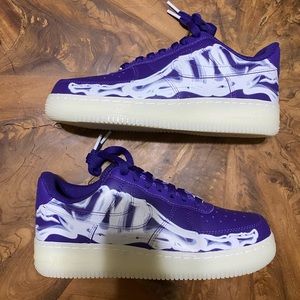 Nike Air Force 1 Skeleton Purple Shoes